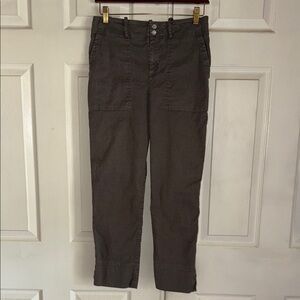 Peruvian Connection Gray Linen Blend Cropped Pants